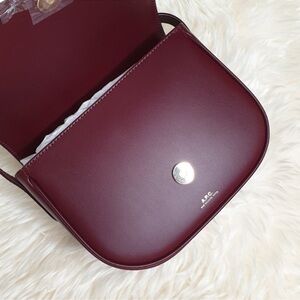 A.P.C. Deep Red Leather Crossbody Bag